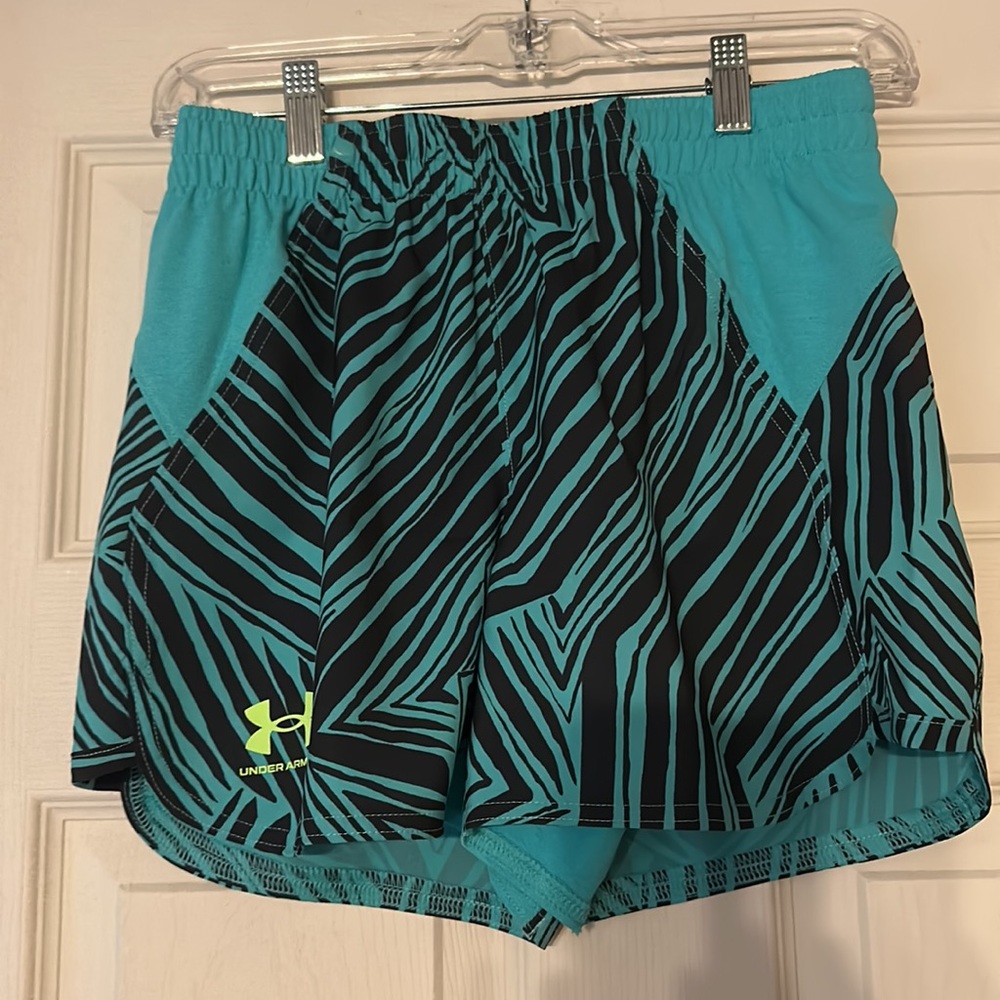Under Armour Women's Accelerate Training Shorts: BLUE/BLACK: NWT: SZ XS